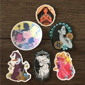 Set of 6 Disney princess stickers